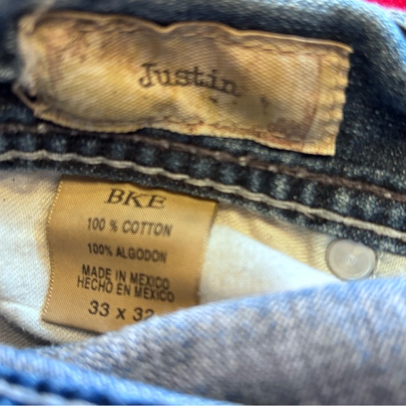 BKE Buckle Jeans Men’s 33 X 32 Justin Bootcut Vintage Classic Relaxed - Picture 9 of 9